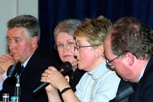 Bernie McNally of Justice for the Forgotten speaks at a news conference last week