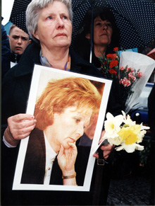 A picket calling for a public inquiry into Rosemary Nelson's killing