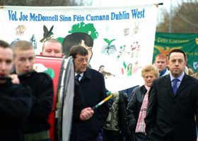 Pat Doherty and Councillor Felix Gallagher on the Martin Savage commemoration