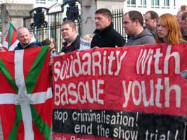 A solidarity picket in Belfast, just one of many across Ireland and Europe last Saturday