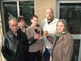 Jim McCabe, Clara Reilly and Irish Northern Aid visitors Brooke Murphy, Chuck Beech and Candace Collins