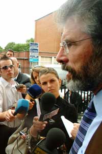 Gerry Adams at Parnell Square, Dublin on Friday 15 July