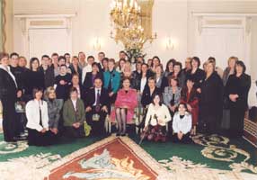 President Mary McAleese meets with parents and carers of children with autism and Sinn Féin Tyrone MLA Barry McElduff