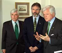 Gerry Adams with Senators Chriss Dodd and Ted Kennedy