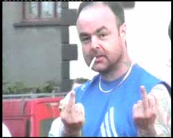 Sectarian abuse - a loyalist participant in the DUP supported parade