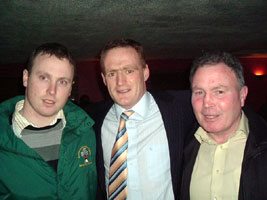 Gary O’Brien and Mylie O’Brien, the brother and father of Vol Ed O’Brien with Wexford senior all Ireland winning hurler Dave Guiney at Saturday’s event