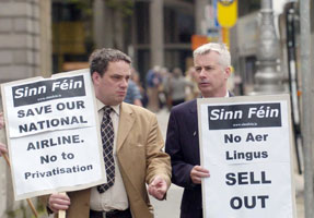 Sinn Féin TDs Aengus Ó Snaoaigh and Seán Crowe