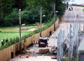 The scene at Loughgall where eight Volunteers were killed