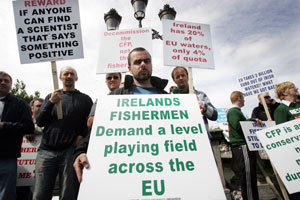 PROTEST: Fishermen demonstrate in Dublin