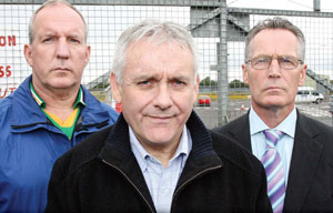 Bobby Storey, Brendan ‘Bik’ McFarlane and Gerry Kelly outside Long Kesh