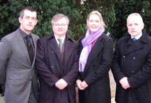 Sinn Féin EU candidate for Ireland South Toireasa Ferris with Limerick local election Candidates Maurice Quinlivan (North Ward) Seamus Keating (Castleconnell LEA) and Tom Collopy (East Ward) at the Sean Sabhat Commemoration