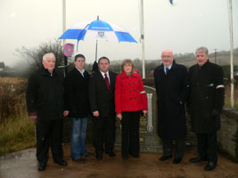 Among those at the annual Volunteer John Francis Green commemoration on Sunday, 11 January were Cllr. James Cunningham, Matt Carthy (Mayor of County Monaghan), Cllr. Pádraig Mac Lochlainn (Sinn Féin EU candidate), Maria Kelly (Mayor of Castl