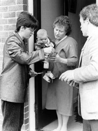 Former councillor Geraldine Ritchie on a canvas during the 1985 Council Elections
