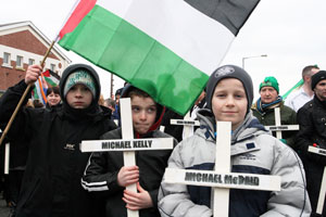 • REMEMBRANCE: Children bearing the names of some of those killed on Bloody Sunday in Derry 1972