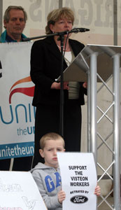 Patricia McKeown at Visteon rally