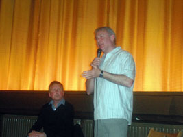 Brendan ‘Bik’ McFarlane addresses a spell-bound audience