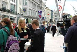 Toiréasa Ferris canvassing in the city centre