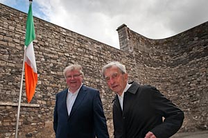 KILMAINHAM: Fr Joe McVeigh and Fr Joe Mallin SJ at the spot where his father Michael was executed