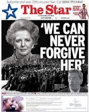 Thatcher RIP paper Never forgive her