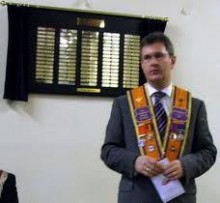 Jeffrey Donaldson in Orange sash