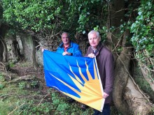 Sinn Féin TDs Aengus Ó Snodaigh and Seán Crowe at the site earlier this month