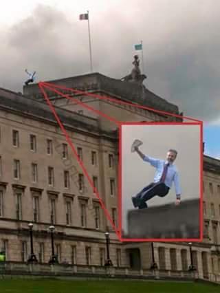 Spoof GA at Stormont flags