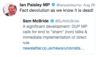 Ian Paisley on devolution