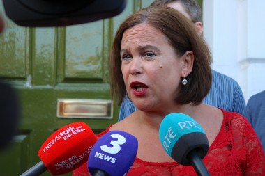 2018 Mary Lou McDonald speaks to media
