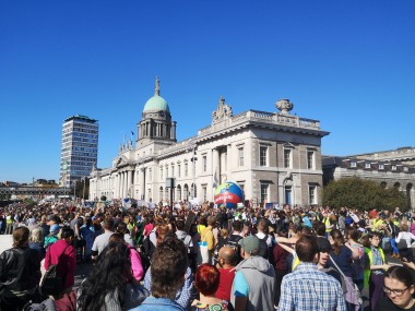 Thousands assembled at Customs House Quay to march for Climate Justice today.