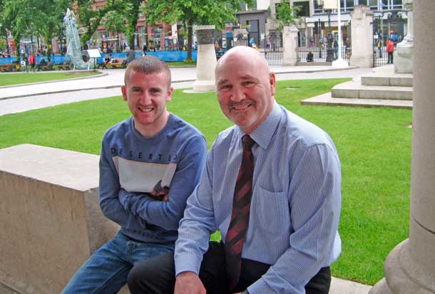 Olympic gold medal hope Paddy Barnes with Alex Maskey for his An Phoblacht interview