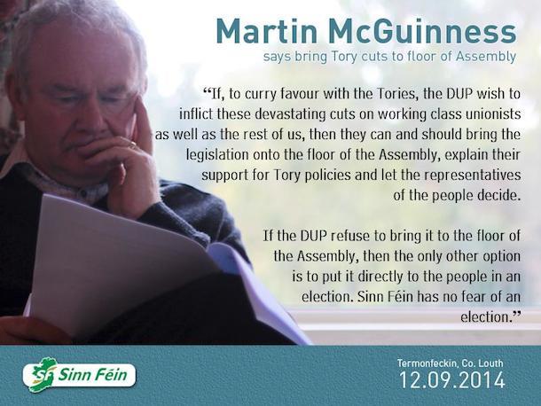 McGuinness at Termonfeckin re welfare cuts Assembly