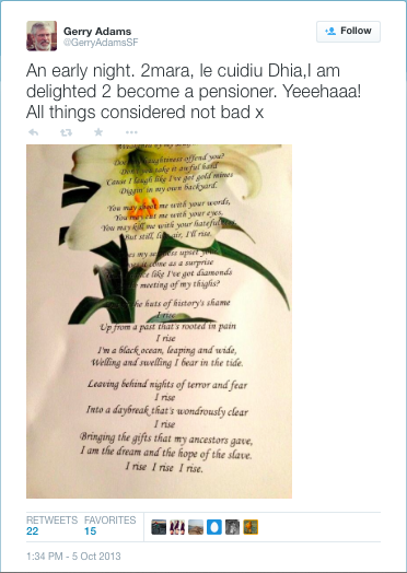 GA Maya Angelou tweet, Oct 2013