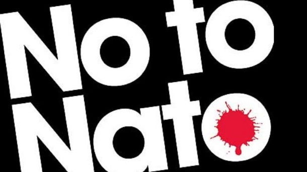 No to Nato banner Wales 2014