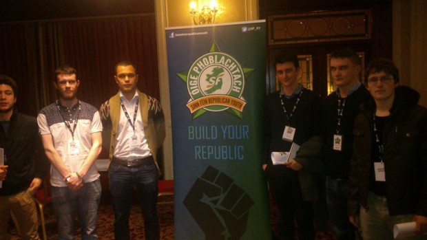 Joe Dwyer at the Youth Congress with delegates from NUI Galway