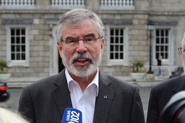 Gerry Adams speaks to media 2015
