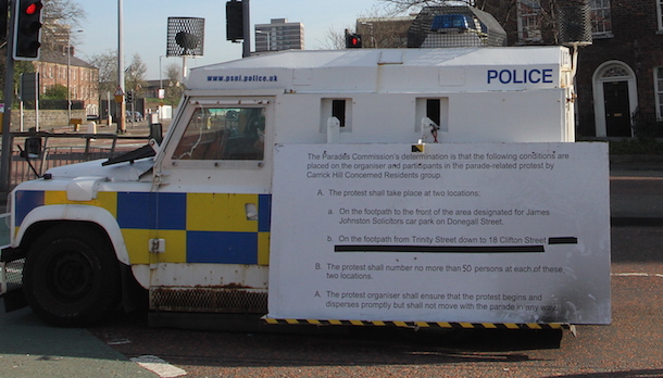 PSNI sign re parades Twaddell
