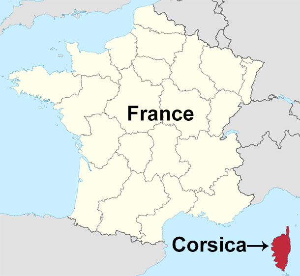 Corsica in relation to France