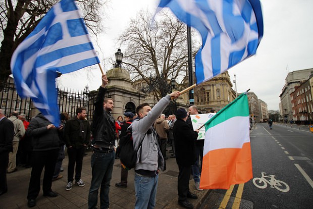 Greece flags at Dáil
