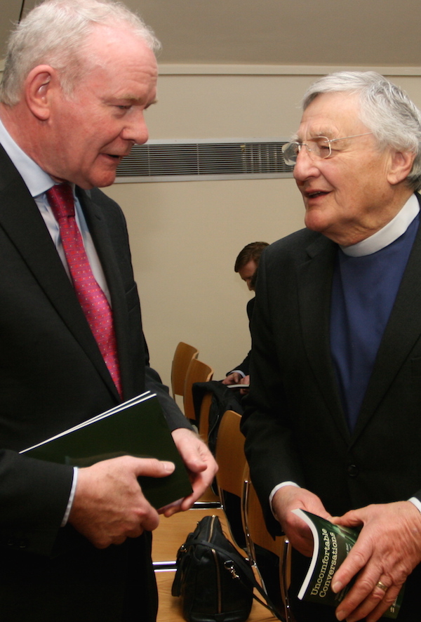 Martin McGuinness with Rev Harold Good at the 'Uncomfortable Conversations' launch