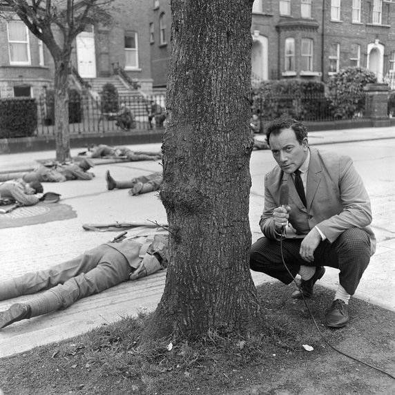 Insurrection – Actor Gerry Alexander plays a reporter in a scene from 'Insurrection'