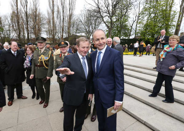 Fine Gael and Fianna Fáil leaders at a 1916 Easter Rising Centenary Commemoration Ceremony