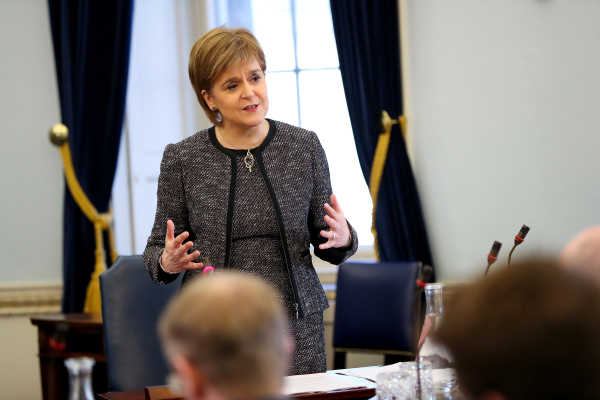 Scotland First Minister Nicola Sturgeon addresses the Seanad in Dublin