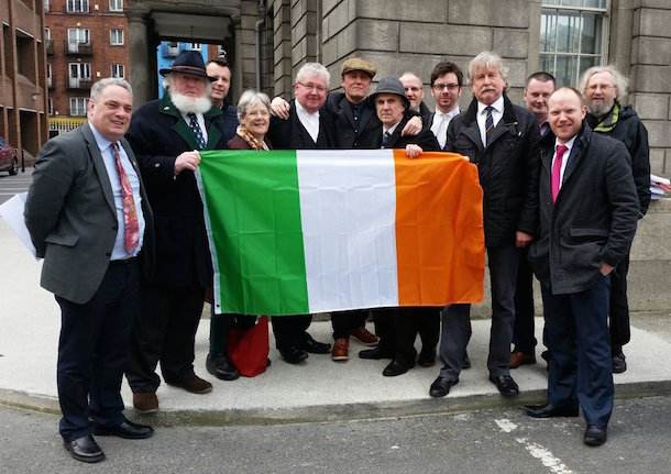 Moore Street relatives, their legal team and supporters at the High Court after the historic ruling