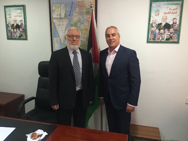 Dr Aziz Dweik, Hamas Speaker of the PLC, with Pat Sheehan