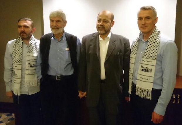 Palestine – 2016 Sinn Féin’s Conor Keenan and Ted Howell with Dr Musa Abu Marzouk and Declan Kearney MLA