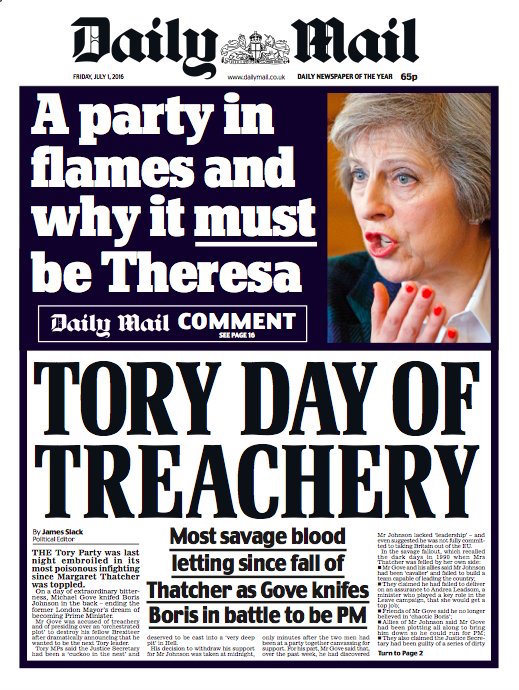 Daily Mail Brexit Tory battle
