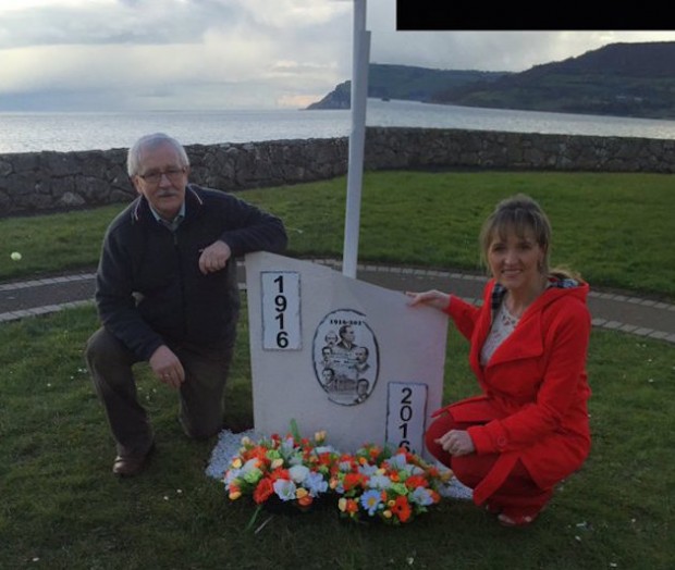 Carnlough 1916 memorial Oliver & Martina