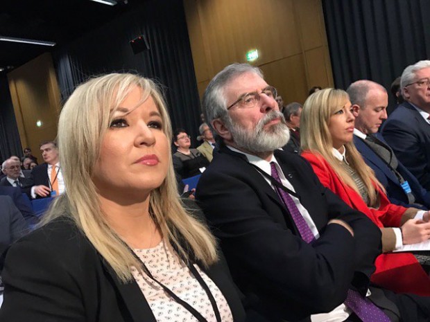 Michelle O'Neill & Gerry Adams 17 Feb Civic Dialogue