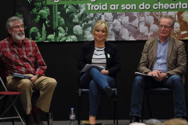 Ballyfermot 2017 – Gerry Adams TD, Michelle O’Neill MLA and Gerry Kelly MLA brief activists on the Stormont talks