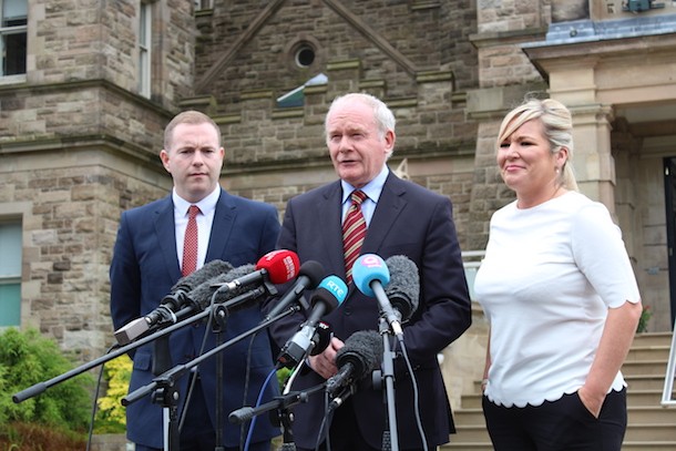 Chris Hazzard, Martin McGuinness, Michelle O'Neill